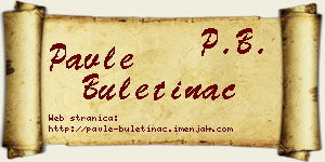 Pavle Buletinac vizit kartica